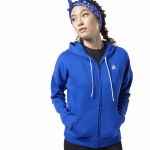 Bluza Damskie Reebok Training Essentials Full Zip Niebieskie PL 49RLCWS